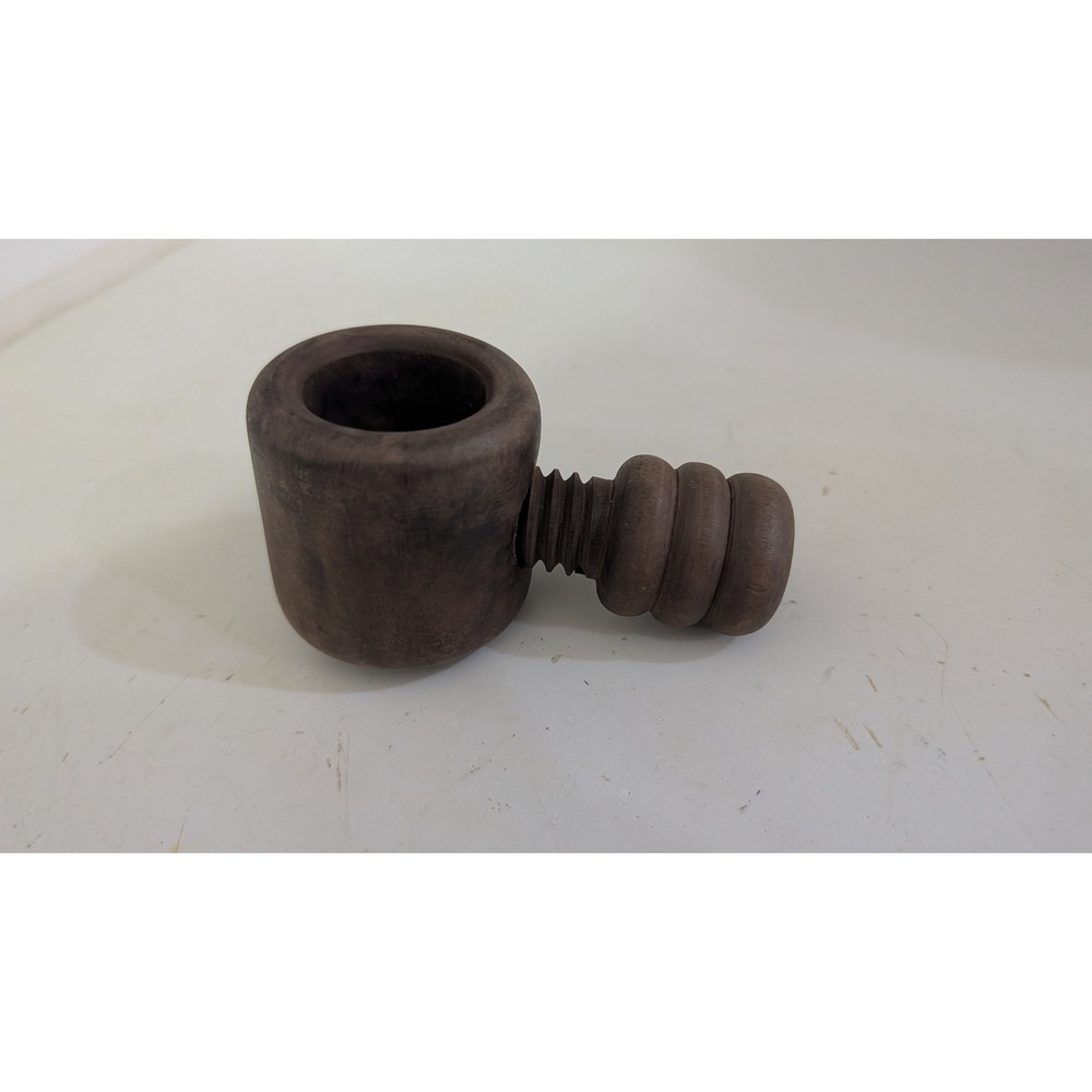 Vintage Wooden Screw Nutcracker Hand Turned Rustic Farmhouse Kitchen Tool
